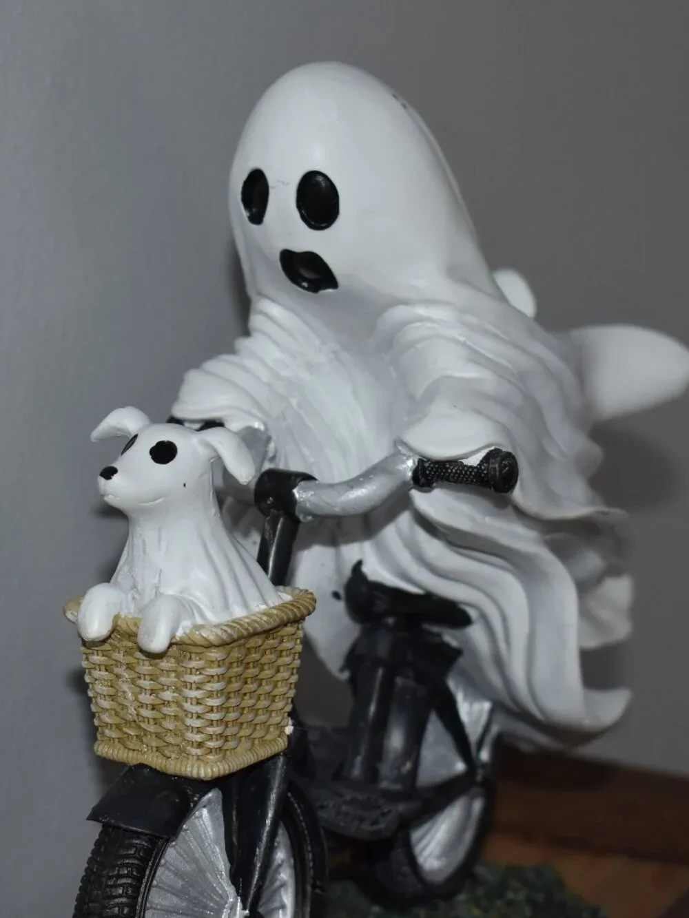 Whimsical Sheet Ghost Riding Bike Dog Fall Halloween Decor